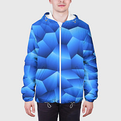 Куртка с капюшоном мужская Градиентные грани, цвет: 3D-белый — фото 2
