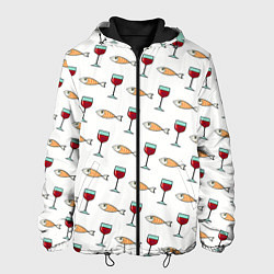 Куртка с капюшоном мужская Фокус с с исчезновением рыбы и вина, цвет: 3D-черный