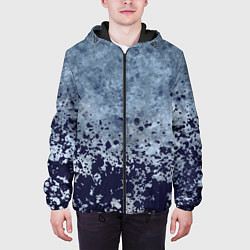 Куртка с капюшоном мужская Абстракция - пятна чернил, цвет: 3D-черный — фото 2