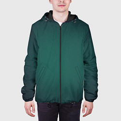 Куртка с капюшоном мужская Зелёные крылья и чешуйчатый хвост, цвет: 3D-черный — фото 2