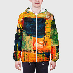 Куртка с капюшоном мужская Арт стиль красками, цвет: 3D-белый — фото 2
