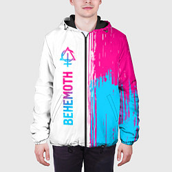 Куртка с капюшоном мужская Behemoth neon gradient style по-вертикали, цвет: 3D-черный — фото 2