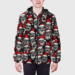 Куртка с капюшоном мужская Плохой Санта Клаус, цвет: 3D-черный — фото 2