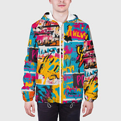 Куртка с капюшоном мужская В стиле поп арт, цвет: 3D-белый — фото 2