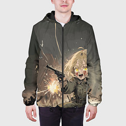 Куртка с капюшоном мужская Девушка с пистолетом, цвет: 3D-черный — фото 2