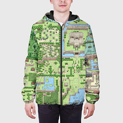Куртка с капюшоном мужская Zelda: карта, цвет: 3D-черный — фото 2