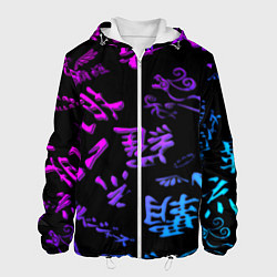 Куртка с капюшоном мужская Tokyos Revenge neon logo, цвет: 3D-белый