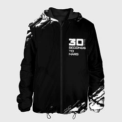 Куртка с капюшоном мужская Thirty seconds to mars штрихи бенд, цвет: 3D-черный