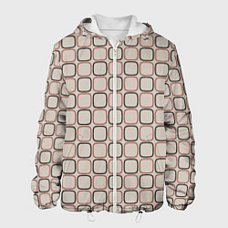 Куртка с капюшоном мужская В клетку винтаж, цвет: 3D-белый