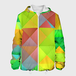 Куртка с капюшоном мужская Разноцветные фигуры, цвет: 3D-белый