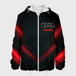 Куртка с капюшоном мужская Audi stripes neon, цвет: 3D-белый
