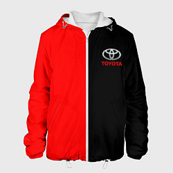 Куртка с капюшоном мужская Toyota car красно чёрный, цвет: 3D-белый