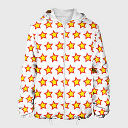 Куртка с капюшоном мужская Звезды защитника, цвет: 3D-белый