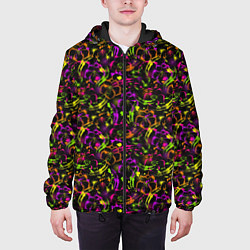 Куртка с капюшоном мужская Color bright pattern, цвет: 3D-черный — фото 2