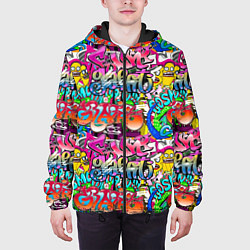 Куртка с капюшоном мужская Graffiti funny, цвет: 3D-черный — фото 2
