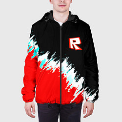 Куртка с капюшоном мужская Roblox краски текстура, цвет: 3D-черный — фото 2