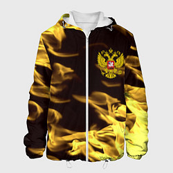 Куртка с капюшоном мужская Имперская Россия желтый огонь, цвет: 3D-белый