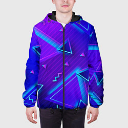 Куртка с капюшоном мужская Neon Pattern colored, цвет: 3D-черный — фото 2