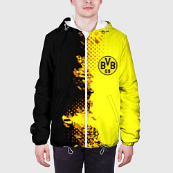 Куртка с капюшоном мужская Borussia fc sport краски, цвет: 3D-белый — фото 2