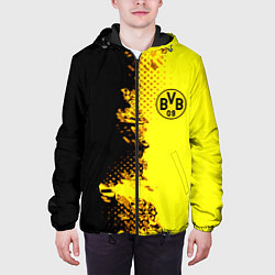 Куртка с капюшоном мужская Borussia fc sport краски, цвет: 3D-черный — фото 2