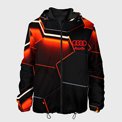 Куртка с капюшоном мужская Audi неоновый соты, цвет: 3D-черный