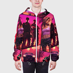 Куртка с капюшоном мужская GTA V style art, цвет: 3D-белый — фото 2
