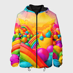 Мужская куртка Цветные пузыри и радуга