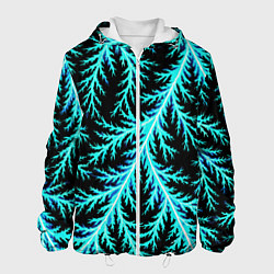 Куртка с капюшоном мужская Разряды электричества Tie Dye, цвет: 3D-белый