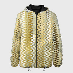 Куртка с капюшоном мужская Золотистый волнистый, цвет: 3D-черный