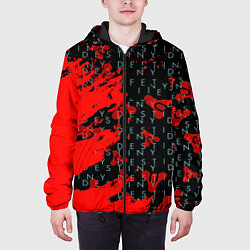 Куртка с капюшоном мужская Destiny краски надписи текстура, цвет: 3D-черный — фото 2