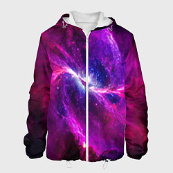 Куртка с капюшоном мужская Фантастическая галактика, цвет: 3D-белый