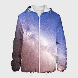 Куртка с капюшоном мужская Галактика млечный путь, цвет: 3D-белый