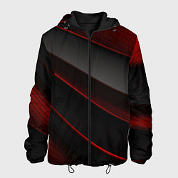 Мужская куртка Красная абстракция с черными линиями