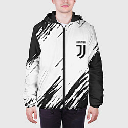 Куртка с капюшоном мужская Ювентус текстура спорт клуб, цвет: 3D-черный — фото 2