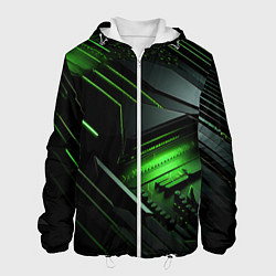 Мужская куртка Металл и зеленый яркий неоновый свет