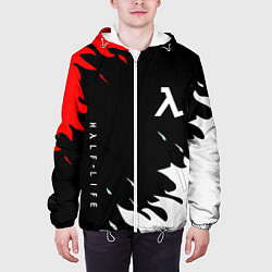 Куртка с капюшоном мужская Half life текстура огонь, цвет: 3D-белый — фото 2