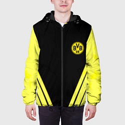 Куртка с капюшоном мужская Borussia geometry yellow, цвет: 3D-черный — фото 2