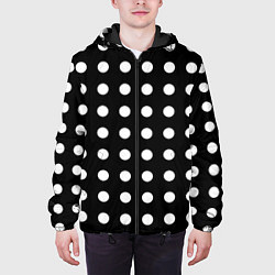 Куртка с капюшоном мужская Белый горошек, цвет: 3D-черный — фото 2