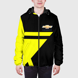 Куртка с капюшоном мужская Chevrolet yellow star, цвет: 3D-черный — фото 2