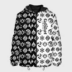 Куртка с капюшоном мужская Genshin Impact - black and white, цвет: 3D-черный