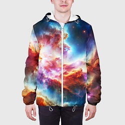 Куртка с капюшоном мужская The cosmic nebula, цвет: 3D-белый — фото 2