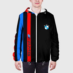 Куртка с капюшоном мужская BMW amg sport, цвет: 3D-белый — фото 2