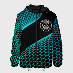 Куртка с капюшоном мужская PSG football net, цвет: 3D-черный
