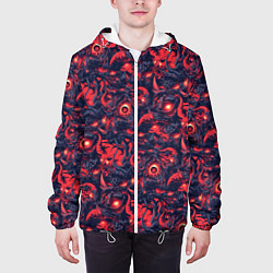 Куртка с капюшоном мужская Монстры паттерн, цвет: 3D-белый — фото 2