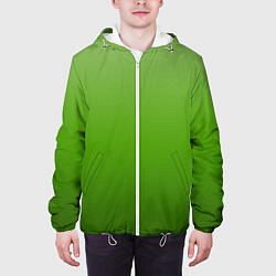 Куртка с капюшоном мужская Градиент яблочный зелёный, цвет: 3D-белый — фото 2