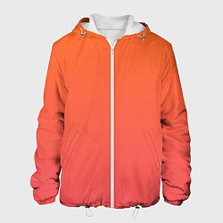 Куртка с капюшоном мужская Градиент оранжево-розовый, цвет: 3D-белый