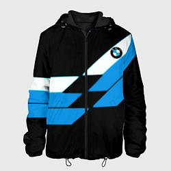 Куртка с капюшоном мужская BMW sport geometry blu, цвет: 3D-черный