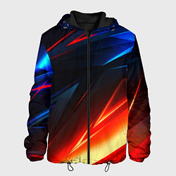 Куртка с капюшоном мужская Geometry stripes neon steel, цвет: 3D-черный