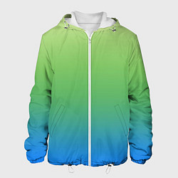 Мужская куртка Градиент зелёно-голубой