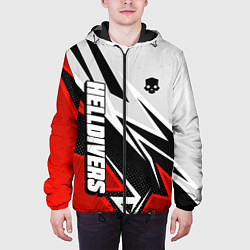 Куртка с капюшоном мужская Helldivers 2: White x Red, цвет: 3D-черный — фото 2
